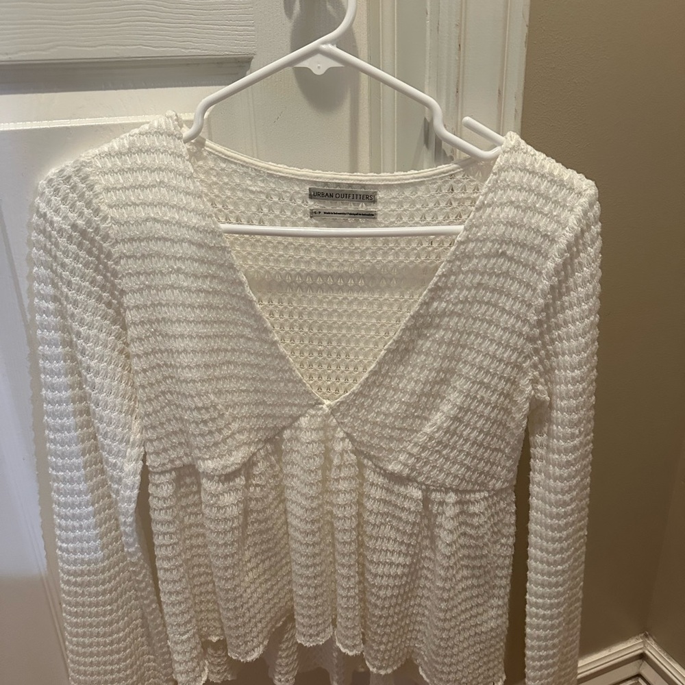 Urban Outfitters Cream Textured Blouse